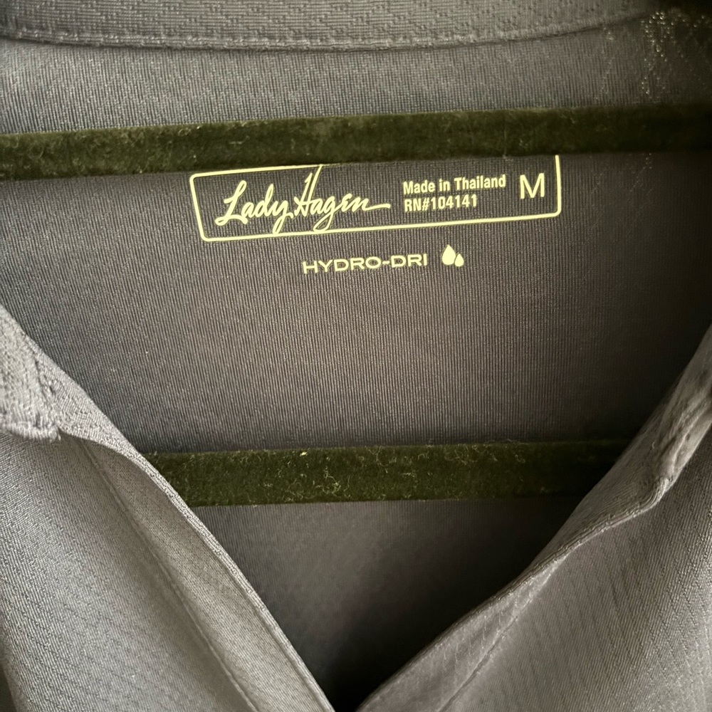 Lady Hagen Fitted golf Blue Polo V neck Shirt - Picture 3 of 3